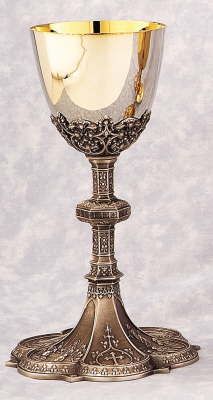 Silver Chalice With Deep Well Paten